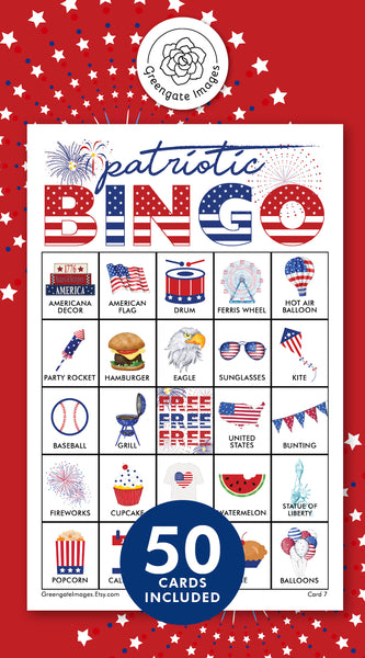 Patriotic Bingo Cards - Color