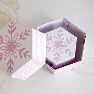 Hexagon Gift Box - Pink Snowflake