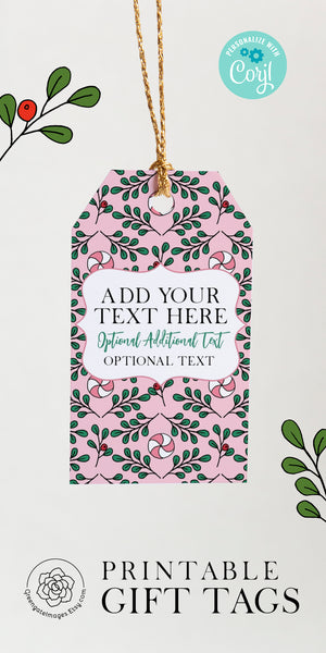 Pink Christmas Gift Tags - Greengate Images