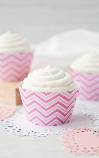 Pink Chevron Cupcake Wrappers