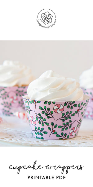 Pink Peppermint Cupcake Wrappers