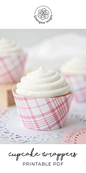 Pink Plaid Cupcake Wrappers