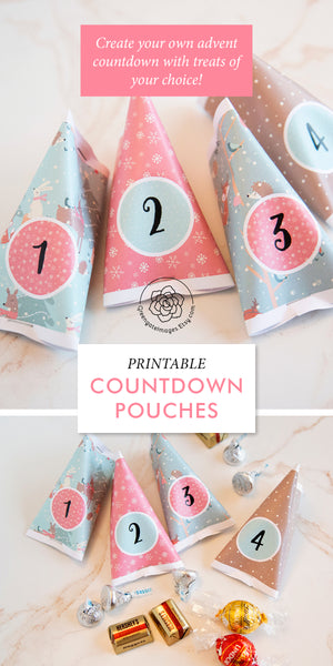 Quick/Easy Advent Countdown Pouches - Woodland Christmas - Greengate Images