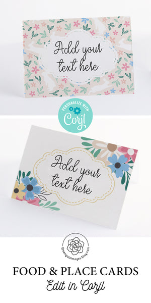 Easter Place Cards Duo - Bunnies and Flowers
