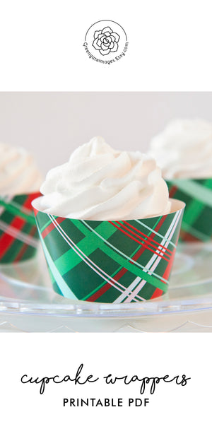 Christmas Plaid Cupcake Wrappers
