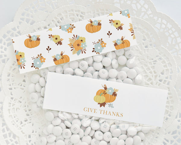Floral Pumpkins Fall/Thanksgiving Bag Toppers
