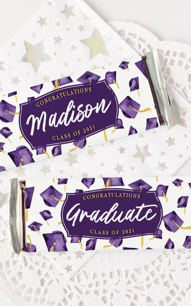 Purple Graduation Candy Bar Wrappers
