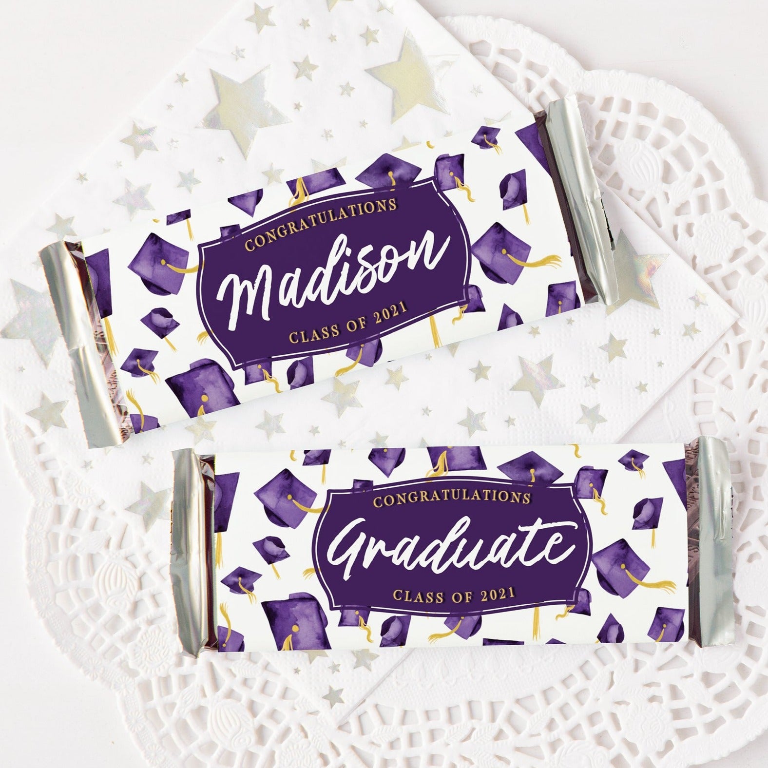 Purple Graduation Candy Bar Wrappers - Greengate Images