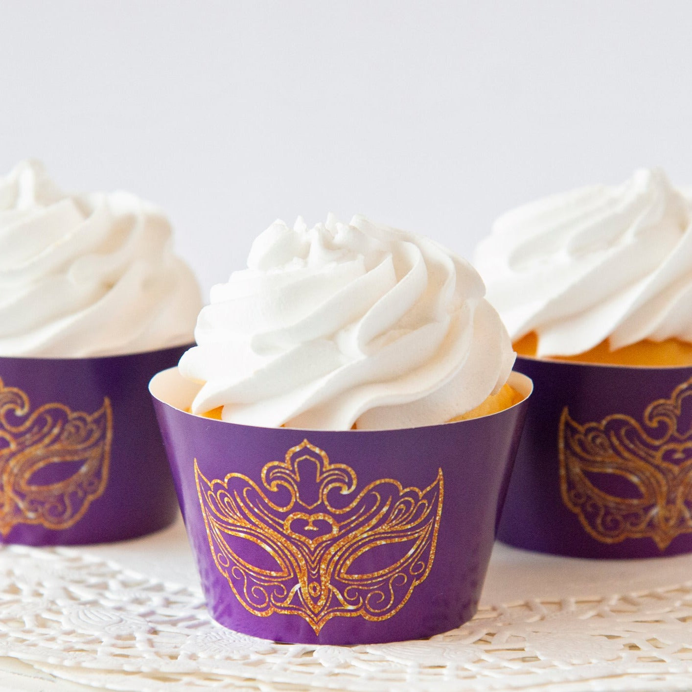 Masquerade Cupcake Wrappers - Purple
