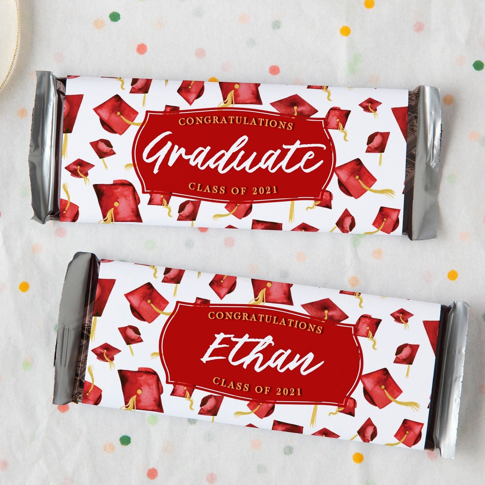 Red Graduation Candy Bar Wrappers