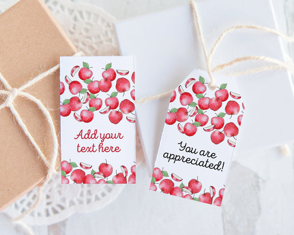 Red Apple Gift Tag