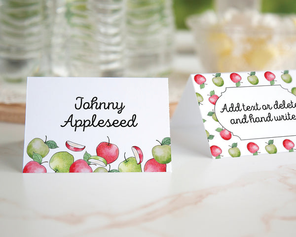 Red and Green Apple Place Cards Duo