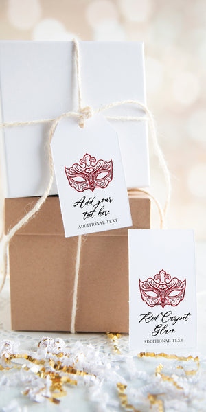 RED Masquerade Gift Tag - Greengate Images