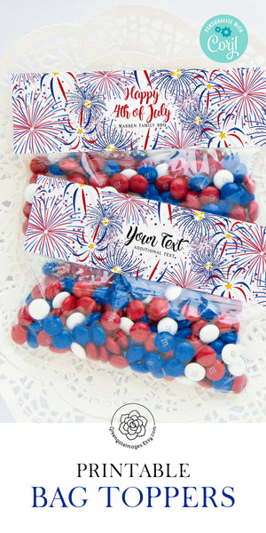 4th of July Bag Toppers - Fireworks