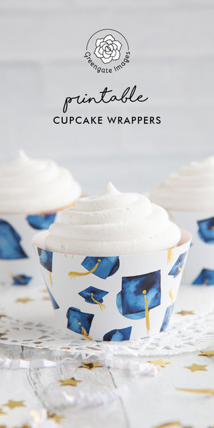 Royal Blue Graduation Cupcake Wrapper