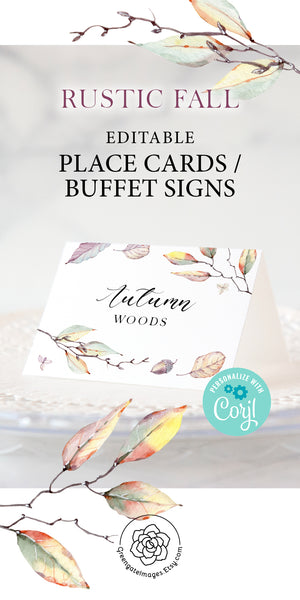 Rustic Fall Place Cards Duo