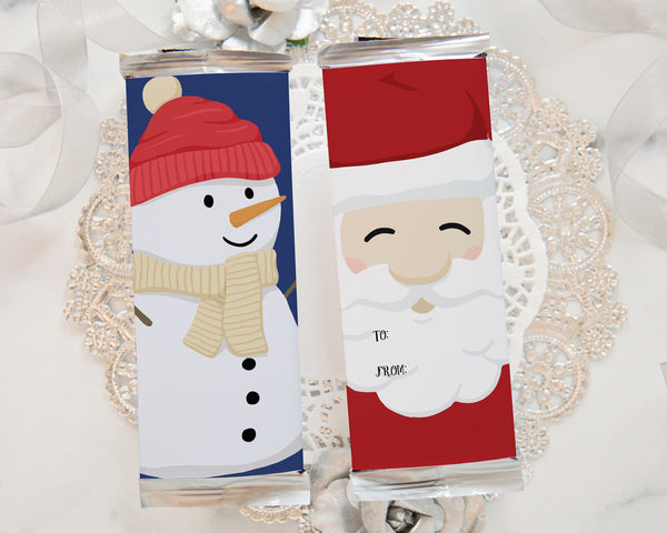Santa & Snowman Candy Bar Wrapper Duo