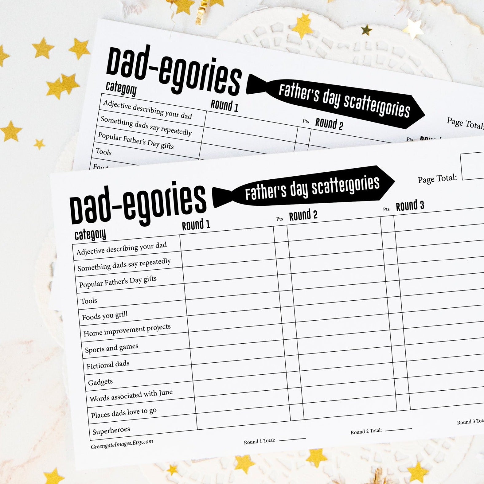 Father's Day Scattergories