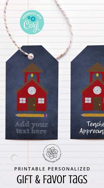 Red Schoolhouse Gift Tag