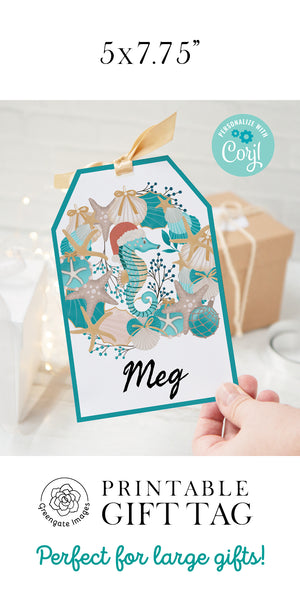 Jumbo Gift Tag - Beach Christmas - Greengate Images