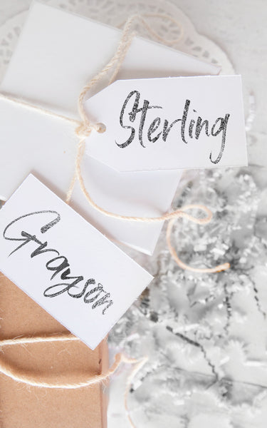 Silver Name Gift Tags