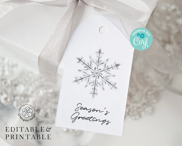 Silver Snowflake Gift Tags