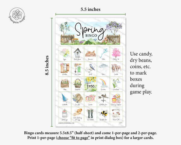 Spring Bingo - Watercolor II