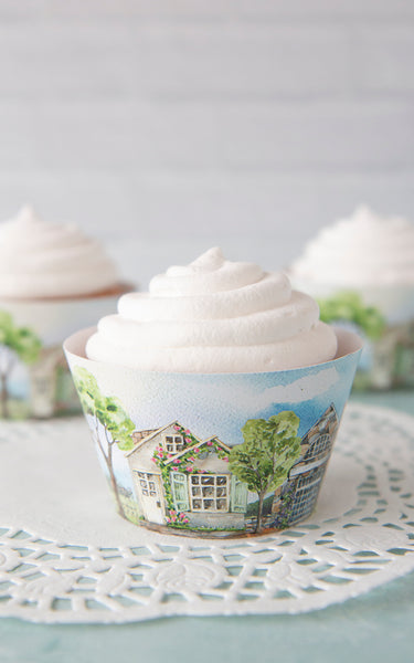 House Cupcake Wrappers - Neighborhood Cottages