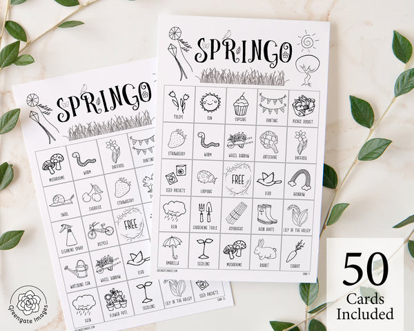 Springo (Spring Bingo) - Black and White Doodles