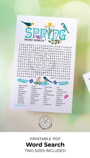 Spring Word Search - Greengate Images