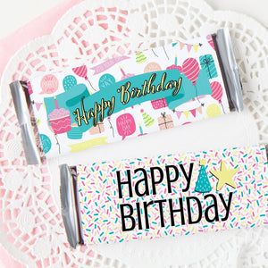 Happy Birthday Candy Bar Wrappers - Greengate Images