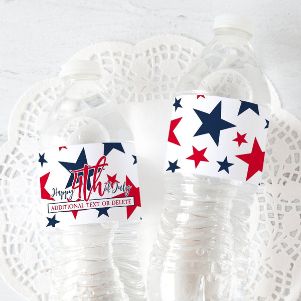 Patriotic Water Bottle Label - Stars - Greengate Images