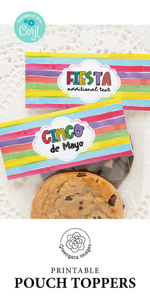Fiesta / Cinco de Mayo Cookie Pouch Toppers