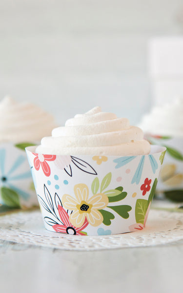 Colorful Floral Cupcake Wrapper
