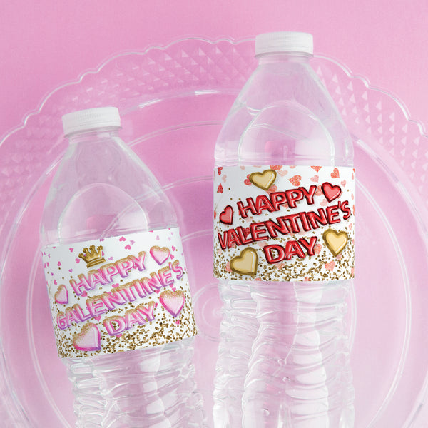 Valentine's / Galentine's Day Water Bottle Label Duo