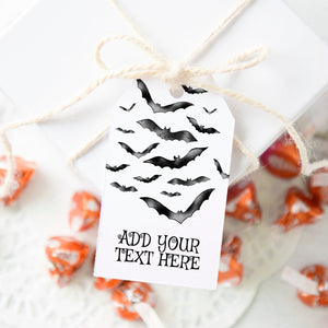 Flying Bats Halloween Gift Tag
