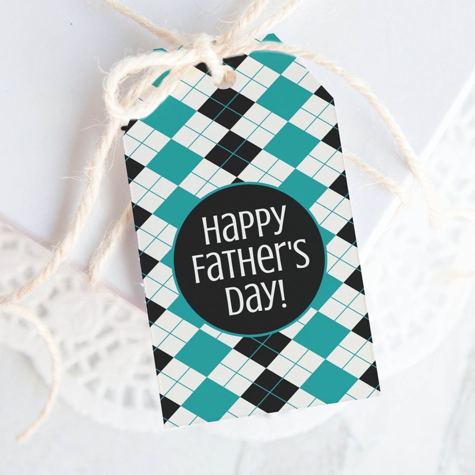 Argyle Gift Tag - Masculine/Father's Day