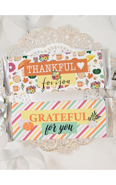 Thankful/Grateful Candy Bar Wrapper Duo