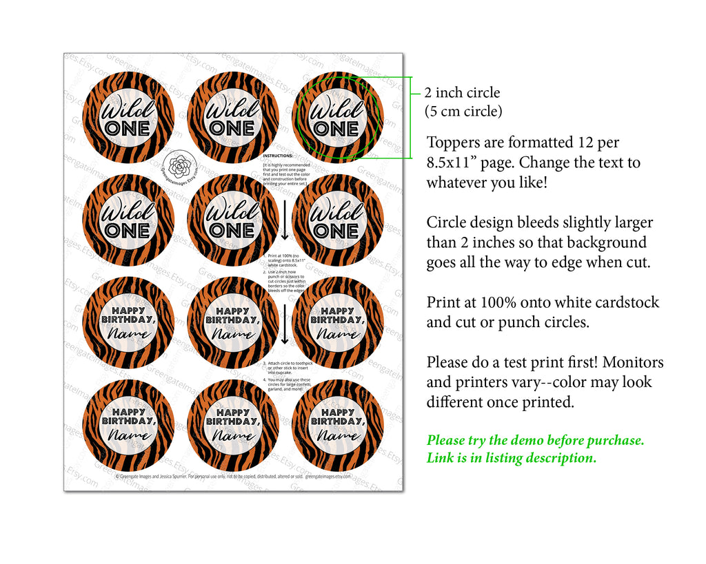 Tiger Print Cupcake Wrappers + Toppers – Greengate Images Tiger Print Cupcake Wrappers + Toppers – Greengate Images