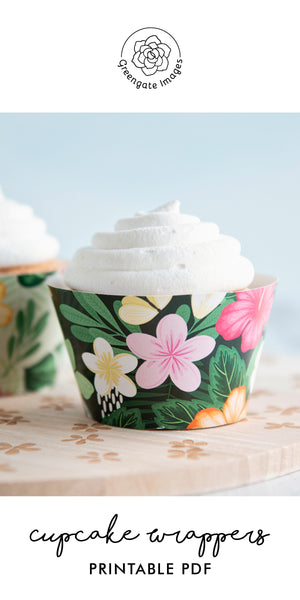 Tropical Flower Cupcake Wrapper