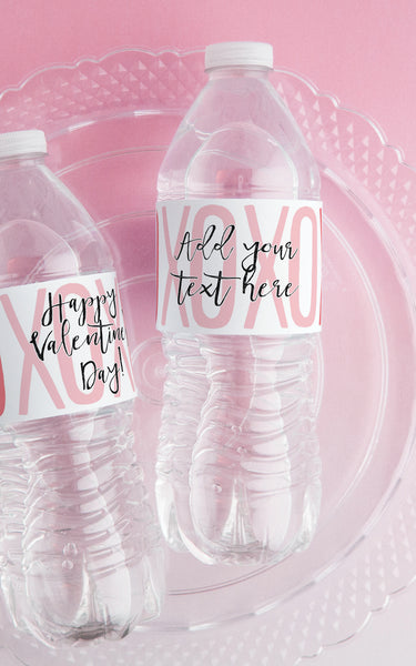 Valentine Water Bottle Label - XOXO