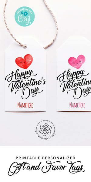 Valentine's Gift Tags - Watercolor Heart - Greengate Images