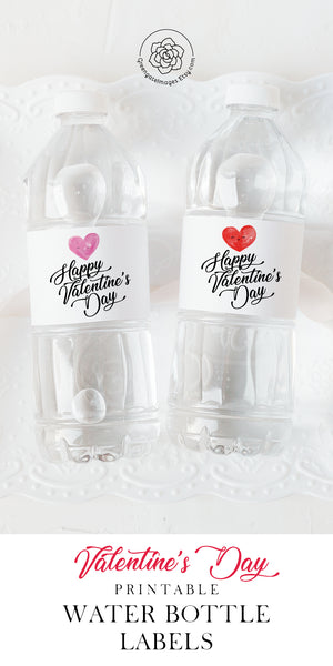 Valentine's Day Water Bottle Label