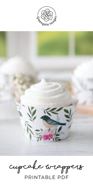 Birds & Flowers Cupcake Wrapper - Greengate Images