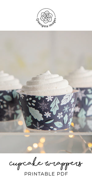 Winter Botanical Cupcake Wrappers