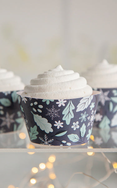 Winter Botanical Cupcake Wrappers