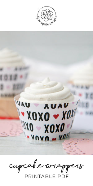 Valentine XO Hearts Cupcake Wrappers