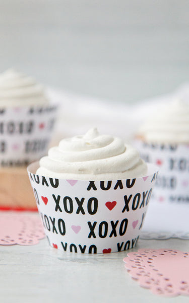Valentine XO Hearts Cupcake Wrappers